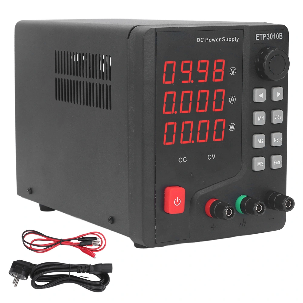 DC Power Supply High Accuracy Encoder 4 Digits LED Regulated Power Supply 0‑30V 0‑10A 300W ETP3010B EU Plug 220V