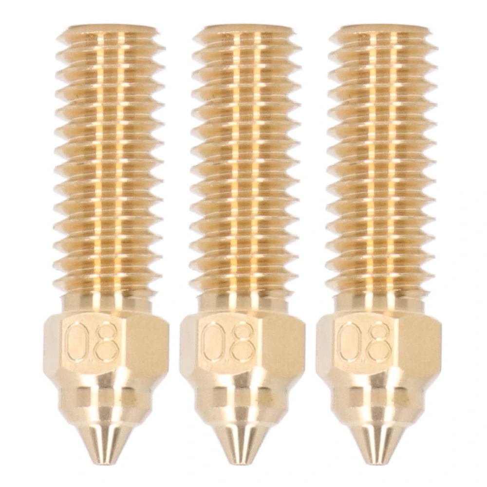 3Pcs 3D Printer Nozzle Kit Extruder Brass Nozzles High Flow High Temperature Resistant for Creality K1 1.75 Dia 0.8mm Hole