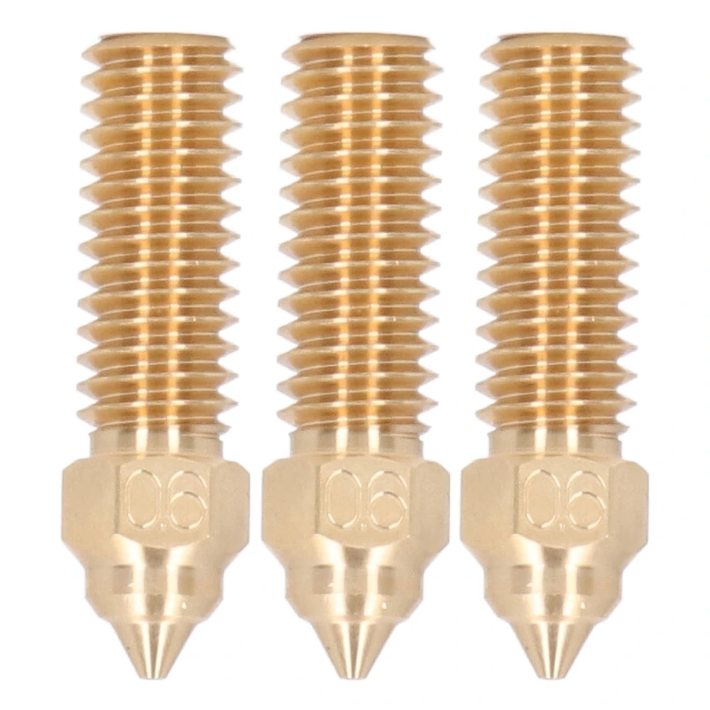 3Pcs 3D Printer Nozzle Kit Extruder Brass Nozzles High Flow High Temperature Resistant for Creality K1 1.75 Dia 0.6mm Hole