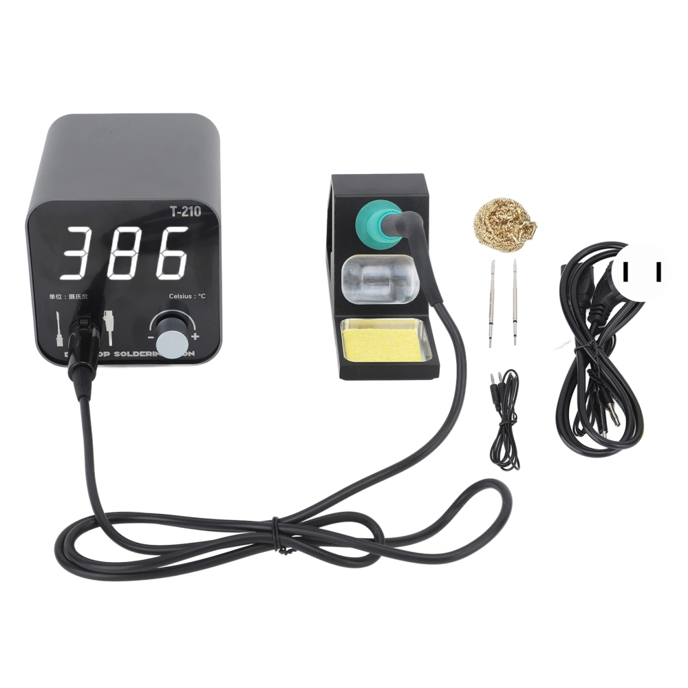 Soldering Iron Station Large Capacity Digital Display Soldering Iron Station Kit for Home US Plug 110V 60HZ