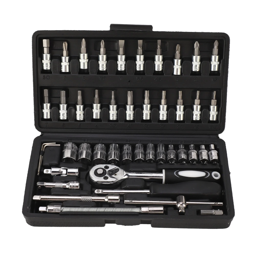 Screwdriver Bit Hex Socket Set Ratchet Wrench Connecting Rod Combination Tool Kit for Home Workshop Repair