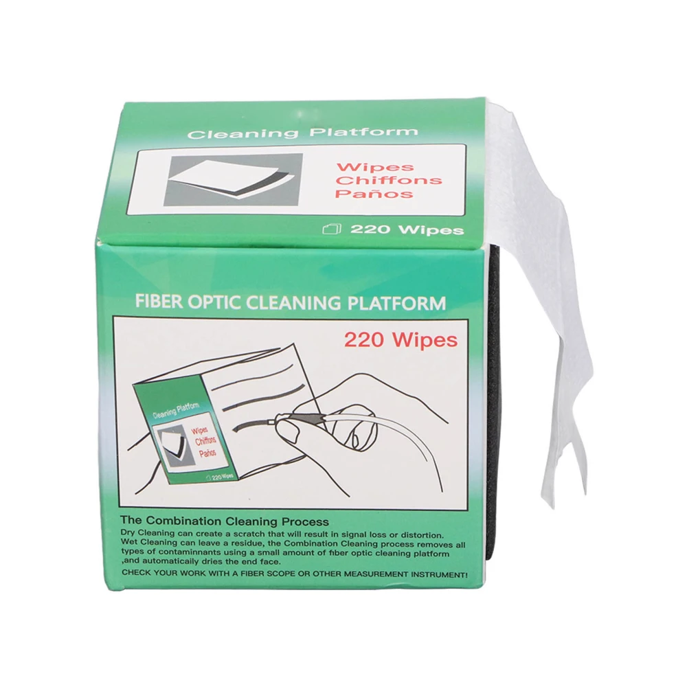 Fiber Optic Cleaning Wipe 220 Sheets Dust Free Cleaner Platform Fiber Optic Cleaner