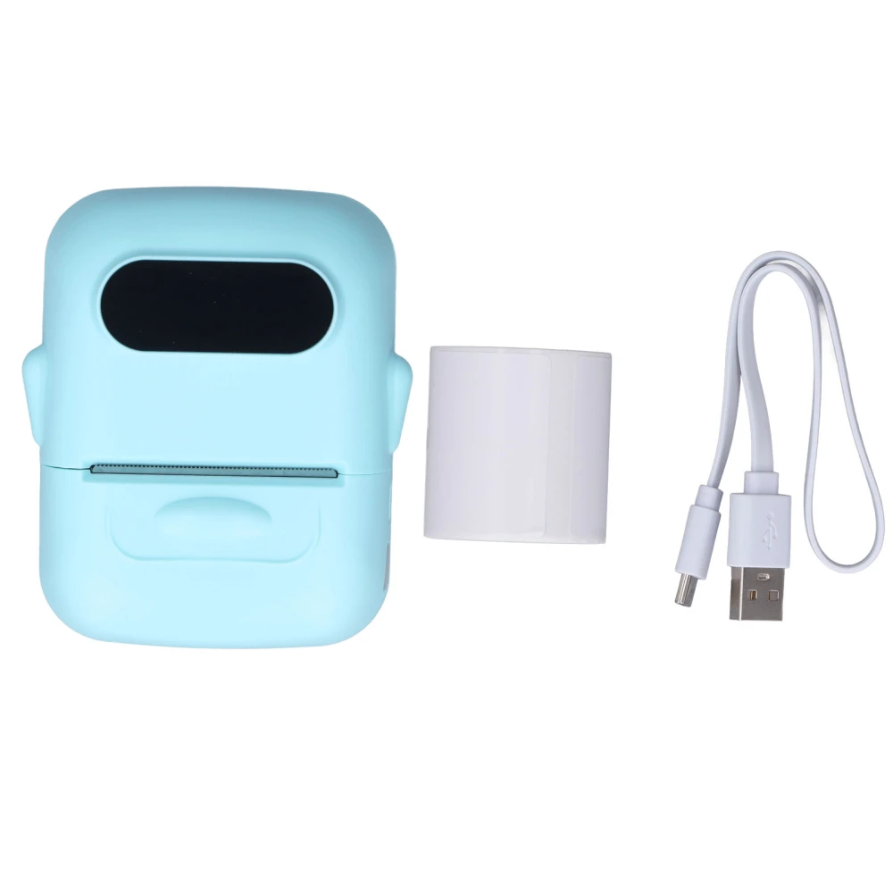 BT Thermal Label Printer Wireless Portable Handheld 203dpi Label Maker for Clothing Handicrafts Blue