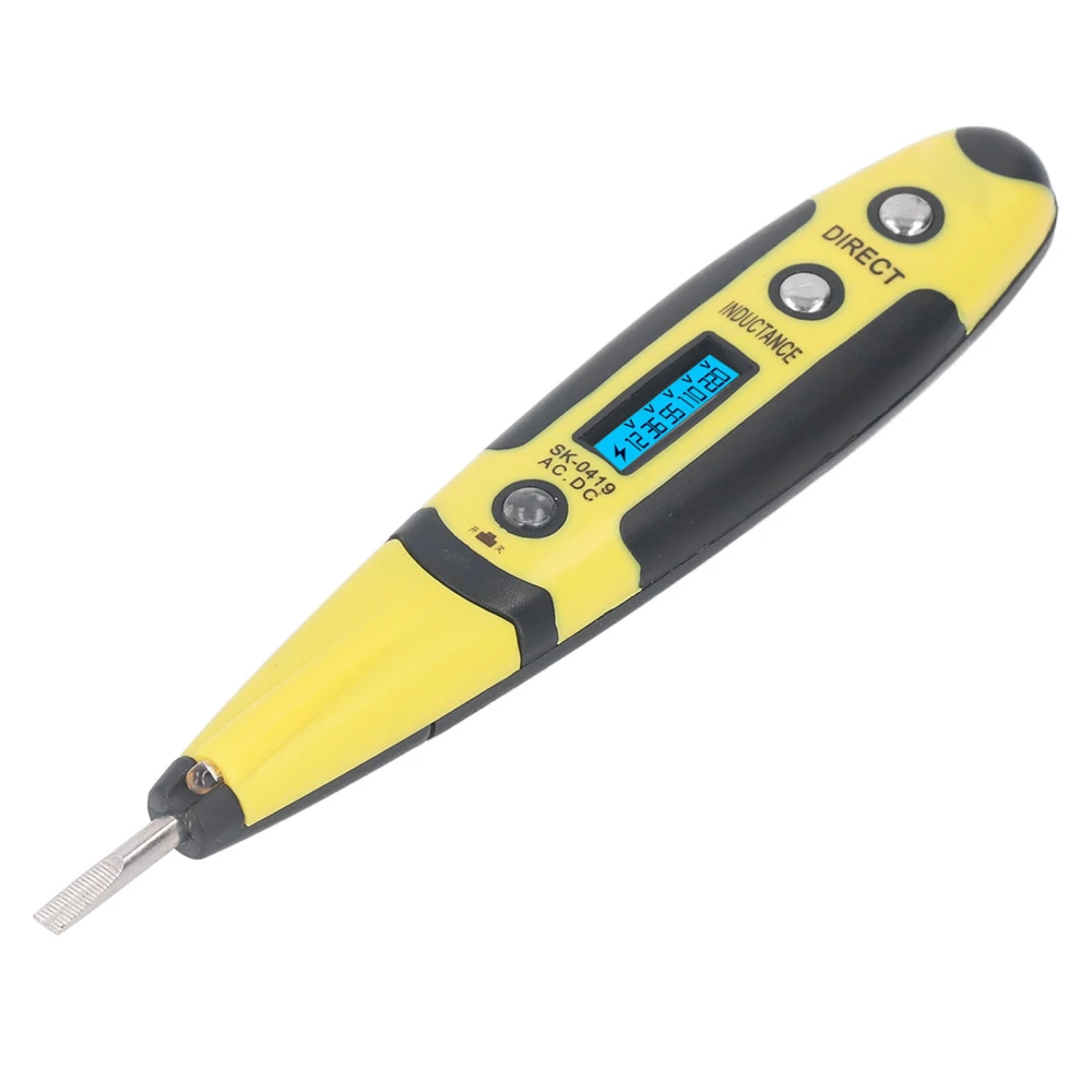 Electric Test Pen Digital Display 12V to 220V DC AC Digital Voltage Circuit Tester Pen for Home Maintenance Inspection