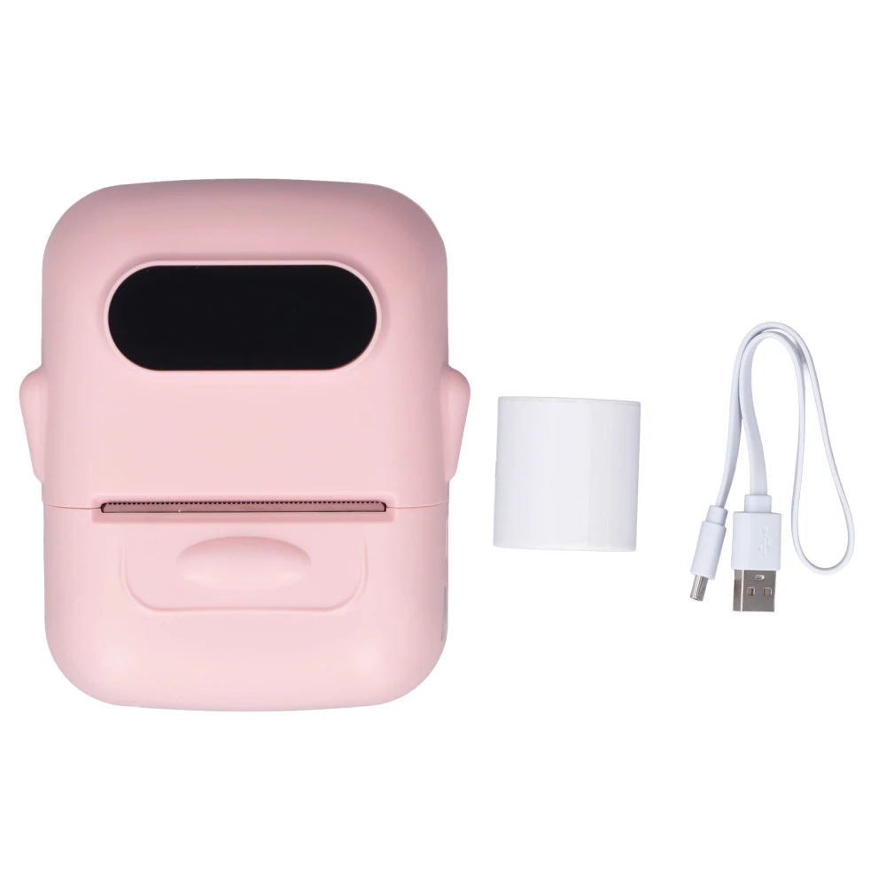 Thermal Printer Bluetooth 4.0 Rechargeable Inkless Label Printer for Barcode Tag Marker Pink