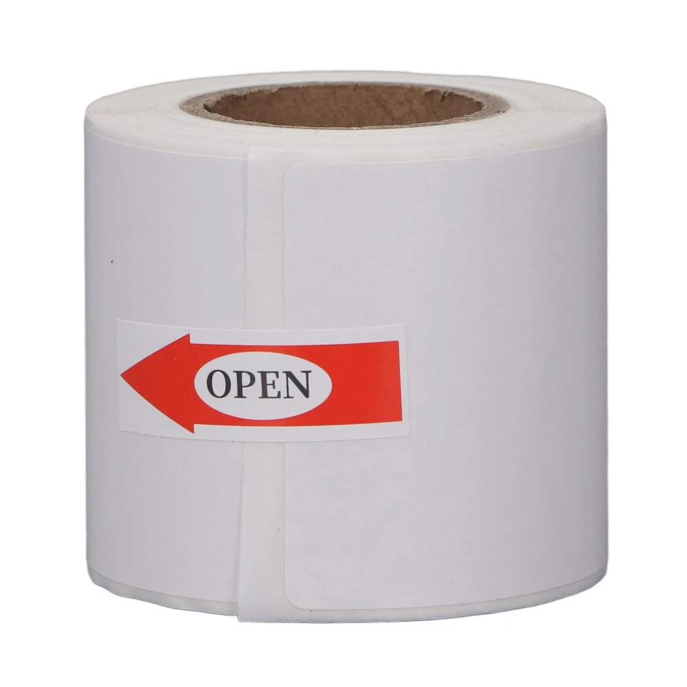 Thermal Paper Roll Waterproof White Easy Writing Inkless Print Paper with Back Adhesive 40x80mm 100 Sheet