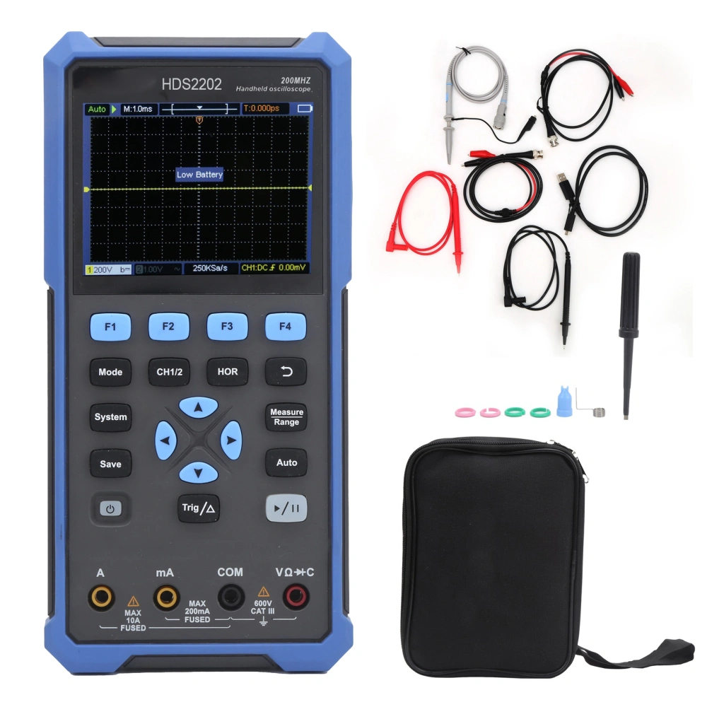 Digital Oscilloscope 2 in 1 Multimeter 200Mhz Bandwidth 1GSa/s Smpling Rate with 3.5in LCD Display