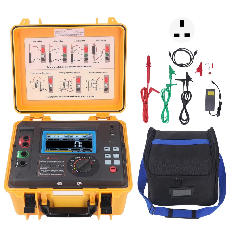 Insulation Resistance Meter High Voltage Accurate Earth Ground Clamp Tester Kit