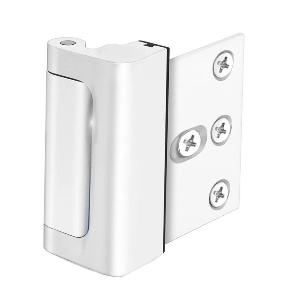 Home Security Lock Aluminum Alloy 800LBS Rust Proof Tamper Resistant Door Reinforcement Lock White