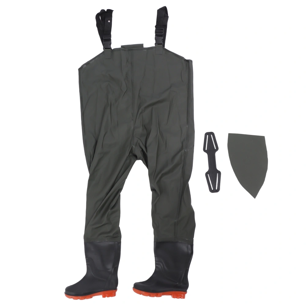 Hip Wader Waterproof Men Wader Fishing Wading Pants with Bootfoot for Water Works Green Size 43