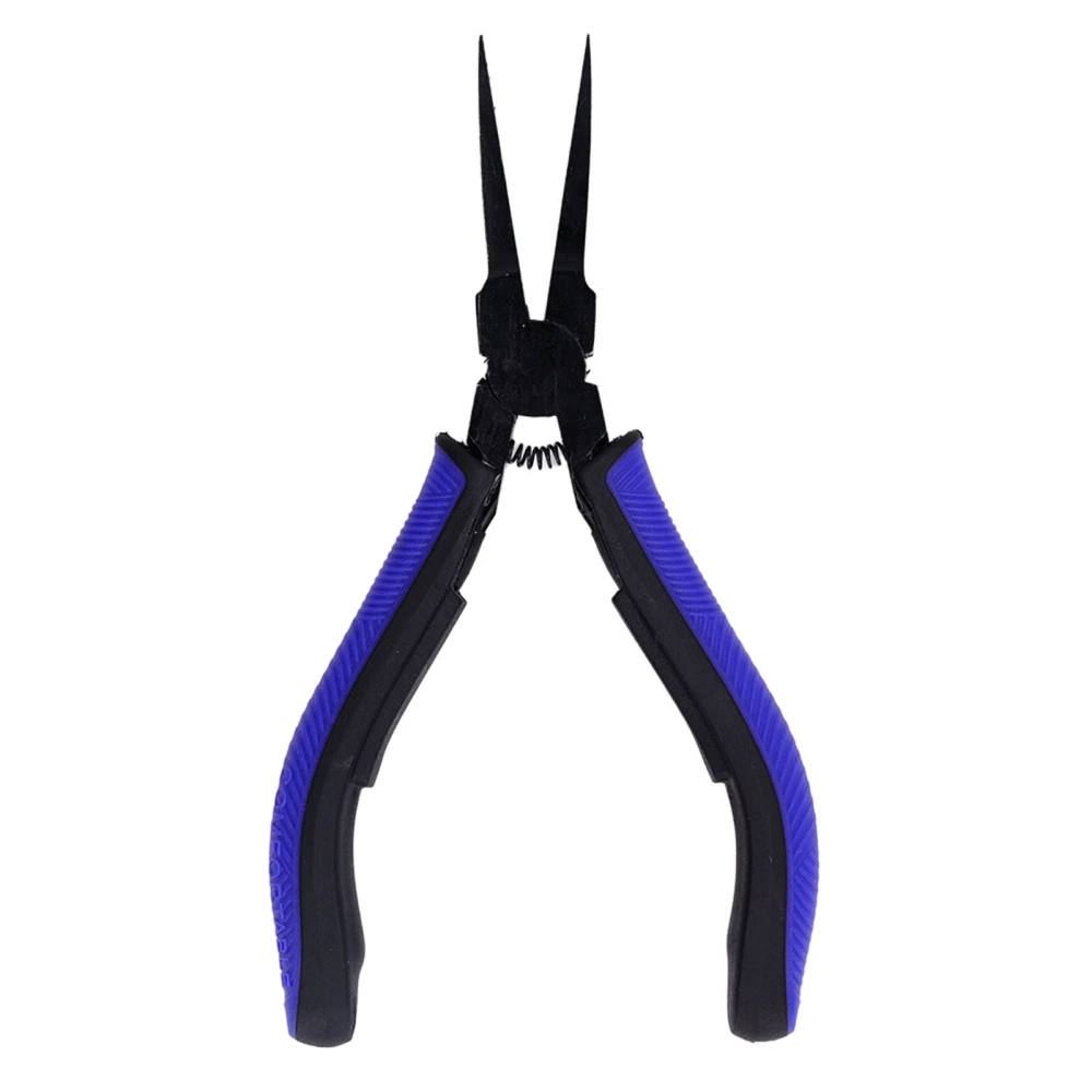 Flat Nose Pliers Carbon Steel Jaw TPR Handle Jewelry Making Pliers Tool for DIY Electronics