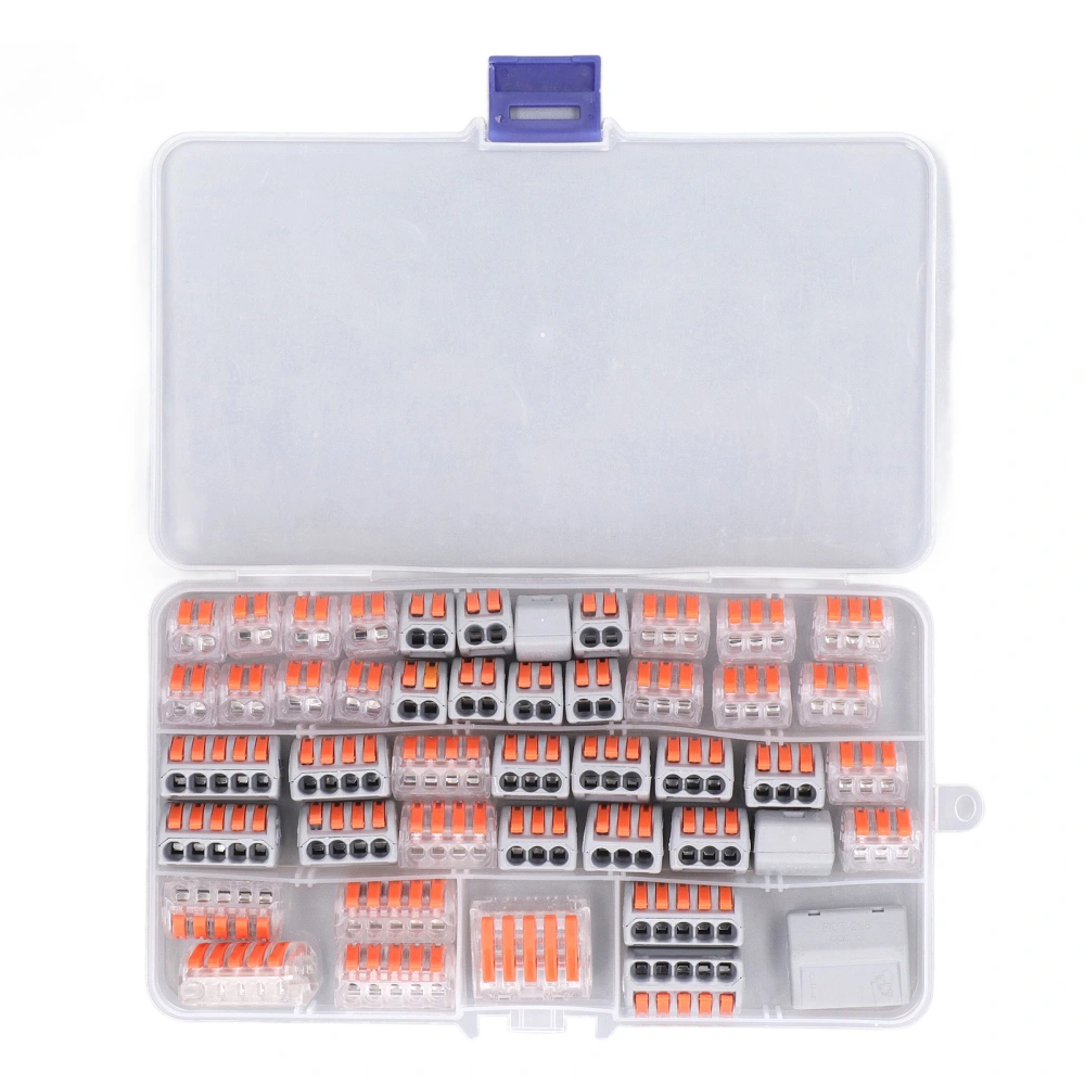 46Pcs Lever Wire Connector Kit Press Type Quick Disconnect Compact Splicing Electrical Tool