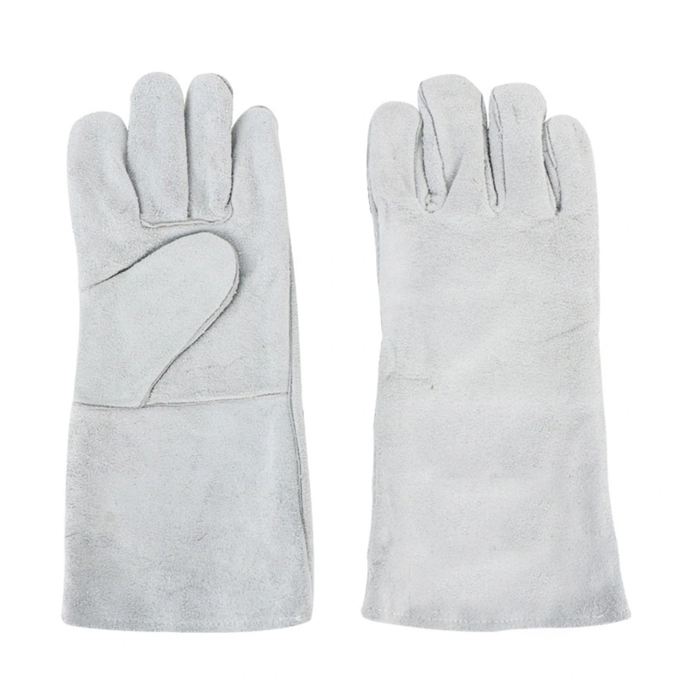 1 Pair Welding Gloves 35cm High Temperature Resistance Separate Fingers Hot Proof Mitts Tool for Working