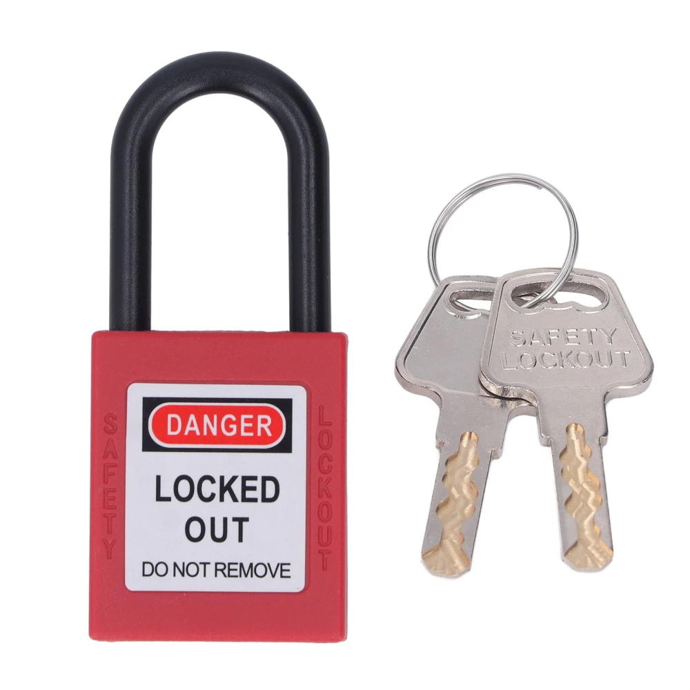 38mm Lockout Tagout Lock Nylon Engineered Dust Proof Energy Isolated Safety Padlock with 2 Keys