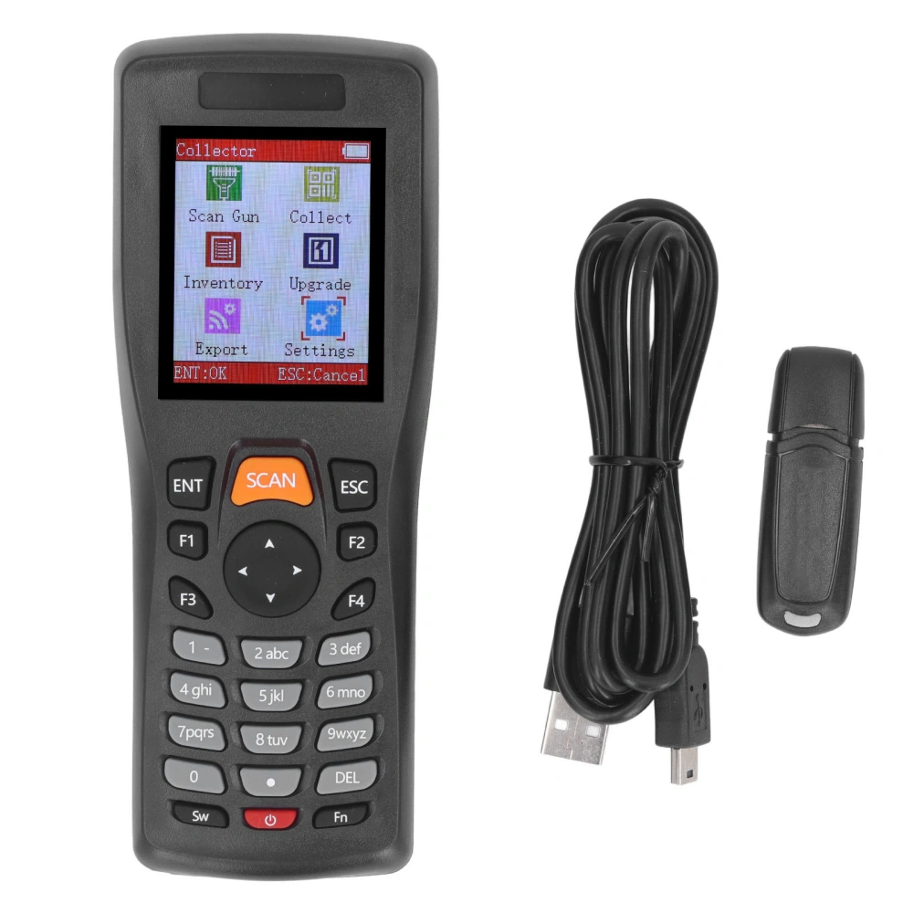 1D Barcode Scanner 2.4GHZ Wireless Data Collector Portable Inventory Scanner 2.2 Inch Color Screen