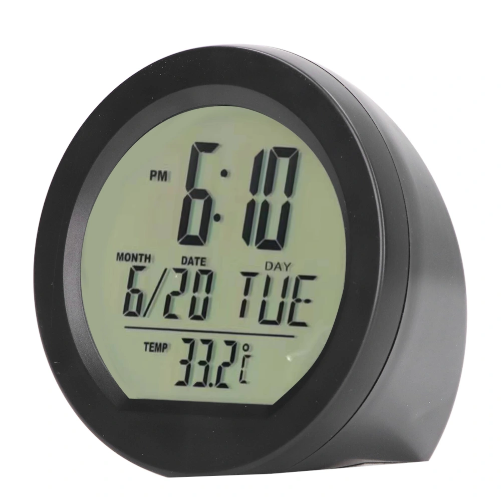 Car Digital Temperature Dashboard Clock Solar Powered Automatic Mini Car Digital Thermometer Clock