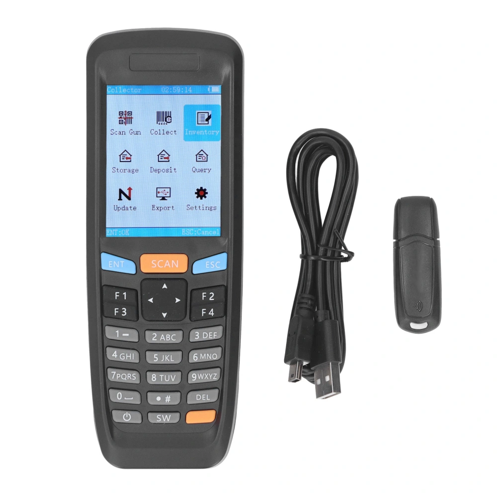 Wireless Barcode Scanner 2.4GHZ 2.8in Color Screen Portable QR Reader for Duplicate Inventory Issue Entry