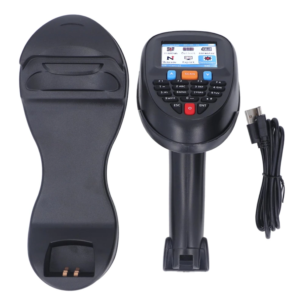 Wireless Barcode Scanner 2.4GHZ USB Barcode Reader Inventory Scanner Data Collector with Communication Charging Base