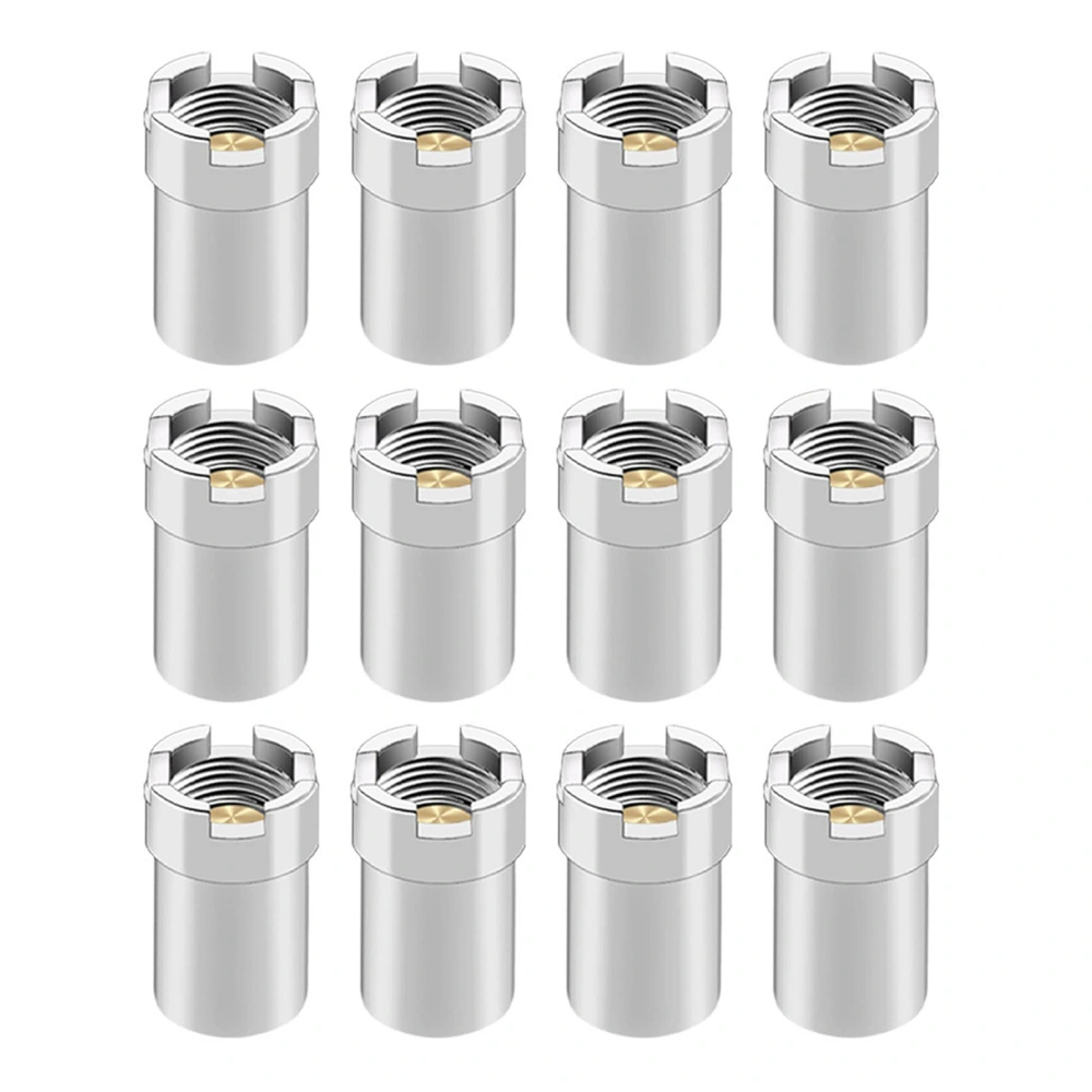 12Pcs Threaded Magnetic Adapter Brass Core Alloy Steel Shell Strong Conductivity Atomizer Adapter