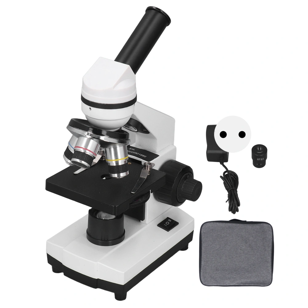 Monocular Microscope 40X‑640X Biological Compound Monocular Microscope for Education Laboratory AC100‑240V EU Plug