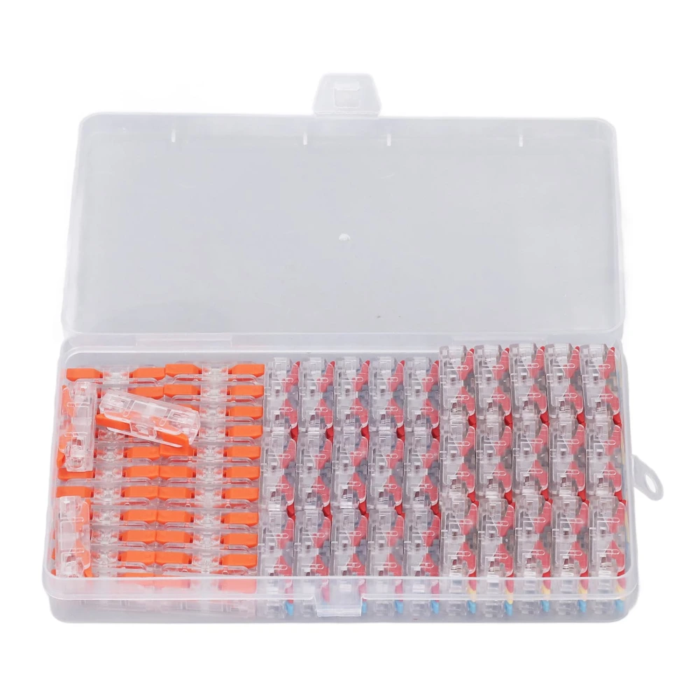 55Pcs Mini Quick Connect Lever Nut Wire Connector PC Shell Strong Conductivity Lever Wire Terminals 32A