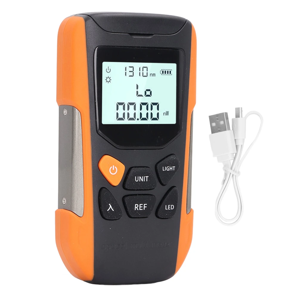 Optical Fiber Power Meter High Accuracy ‑50 to +26dBm Mini Portable FC SC ST Universal Interface Optical Fiber Power Meter