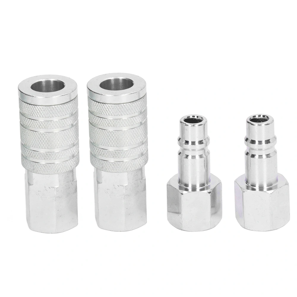 2Pcs Air Coupler 2Pcs Plugs 1/2in NPT Aluminum Alloy 300PSI Air Hose Quick Connect Fittings Pneumatic Tool Adapter