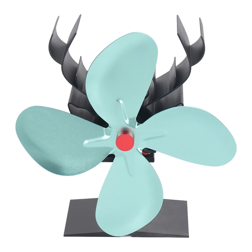 Fireplace Fan Christmas Style 4 Blades Single Motor Metal Thermodynamic Radiator Fan