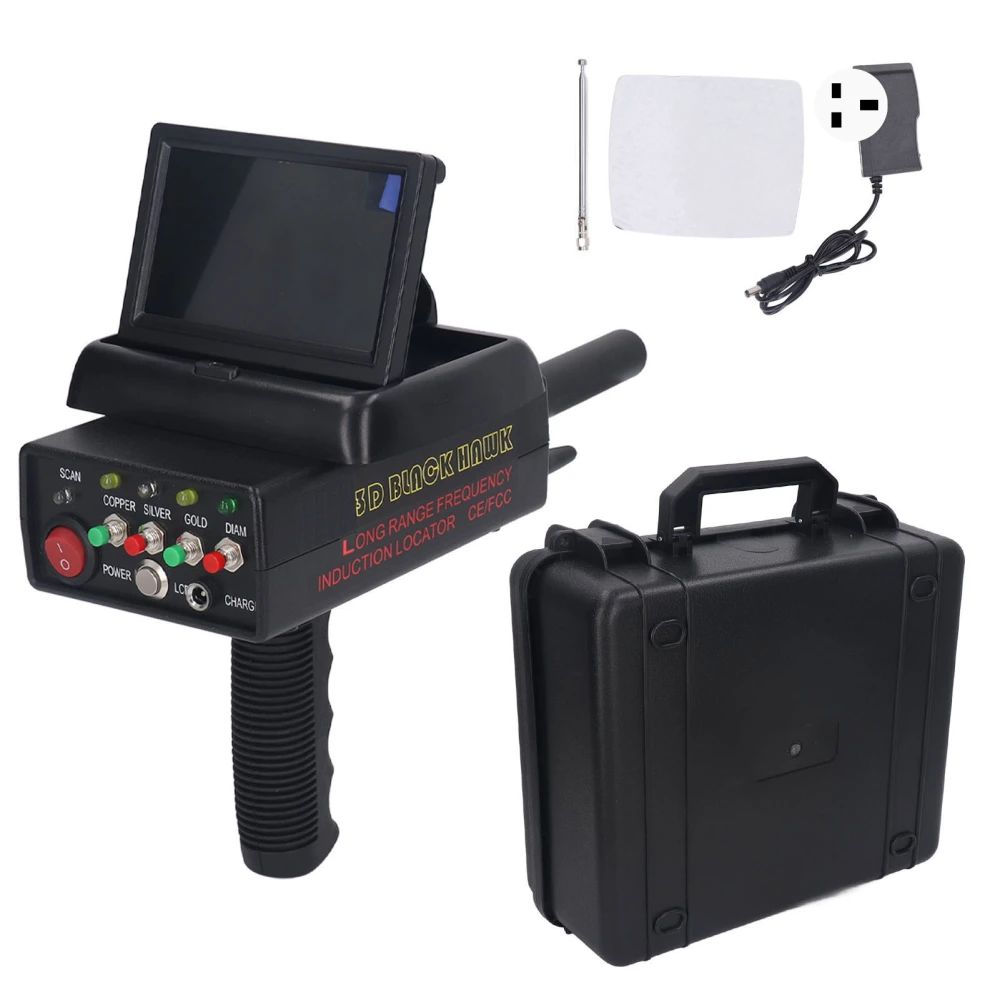 Metal Detector Professional Scanner Underground Detect Identify Object Locator HD Screen Gold Treasure Finder 100‑240V UK Plug