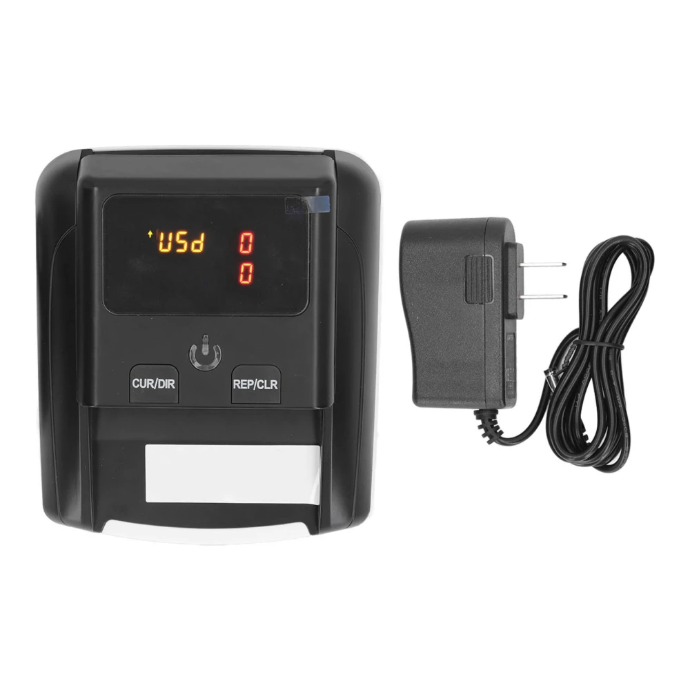 Automatic Banknote Detector Portable USD EUR Count Machine Counterfeit Bill Checker Built in Battery 100‑240V US Plug