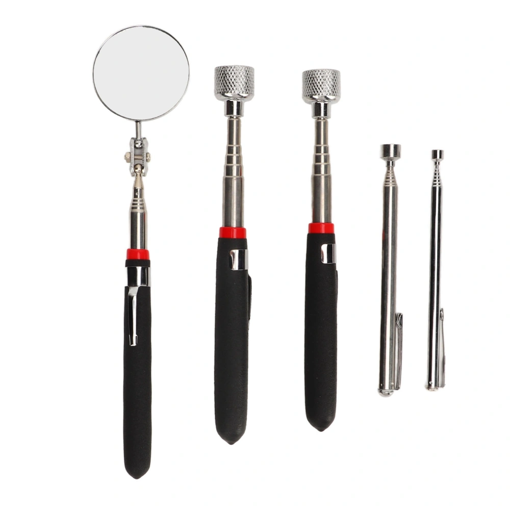 5 Pcs Set Magnetic Pickup Tool 15LB 10LB 3.5LB 1.5LB Telescoping Magnetic Grabber and Round Inspection Mirror