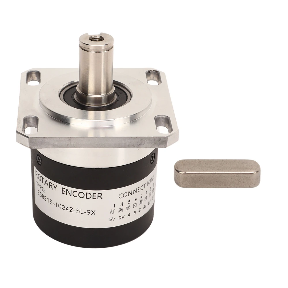 Rotary Encoder 1024 Pulses 15mm Shaft 5‑26V CNC Rotary Encoder E58S15‑1024Z‑5L‑9X for Machine