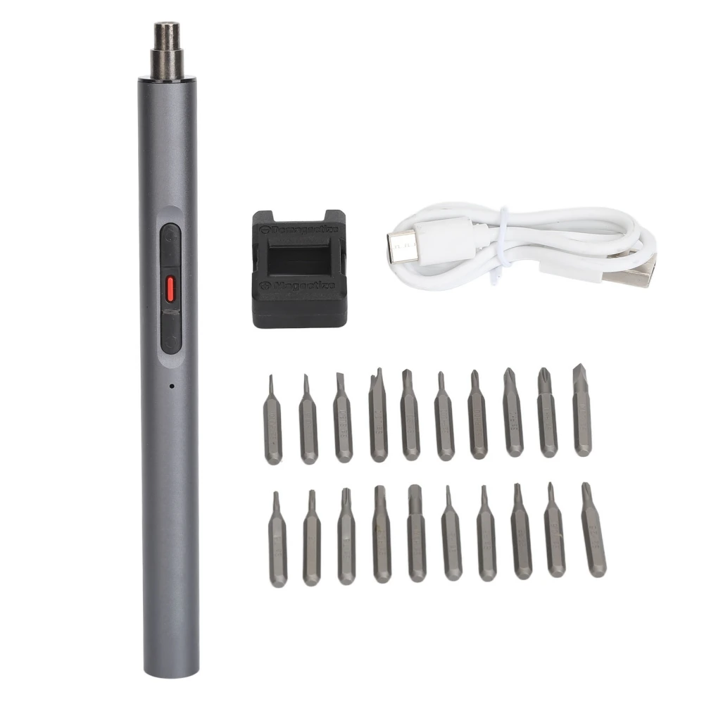 Mini Electric Screwdriver Set Adjustable Torsion Small Precise Magnetic Electric Screwdriver with 20 Bits LED Light