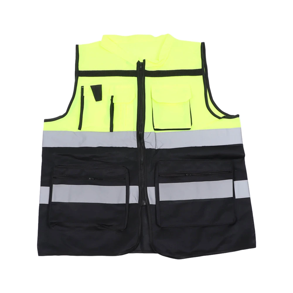 Reflective Working Vest Multiple Pockets Mesh Design High Visibility Breathable Safety Vest with Reflective Strips