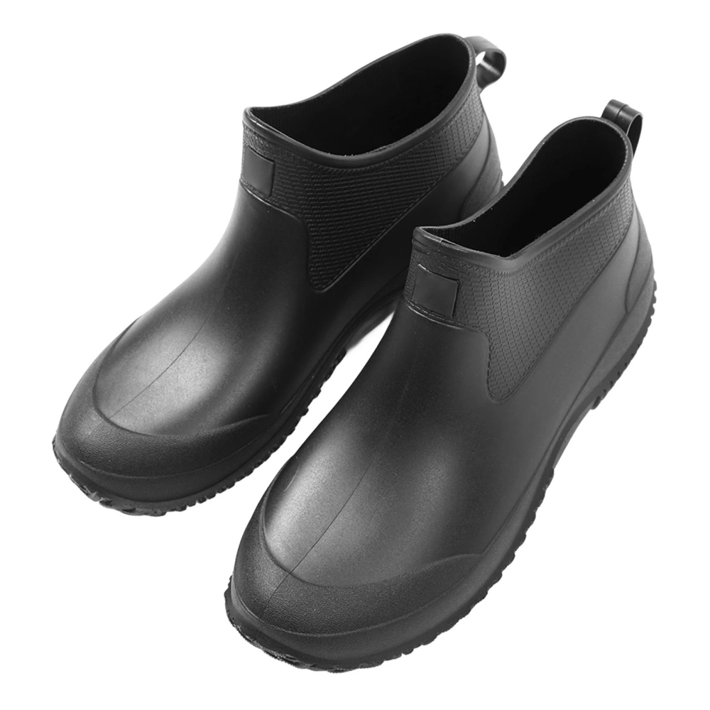 Rain Shoes Anti Slip Waterproof Short Tube Rain Shoes for Car Washing Outdoor Activities Black 38