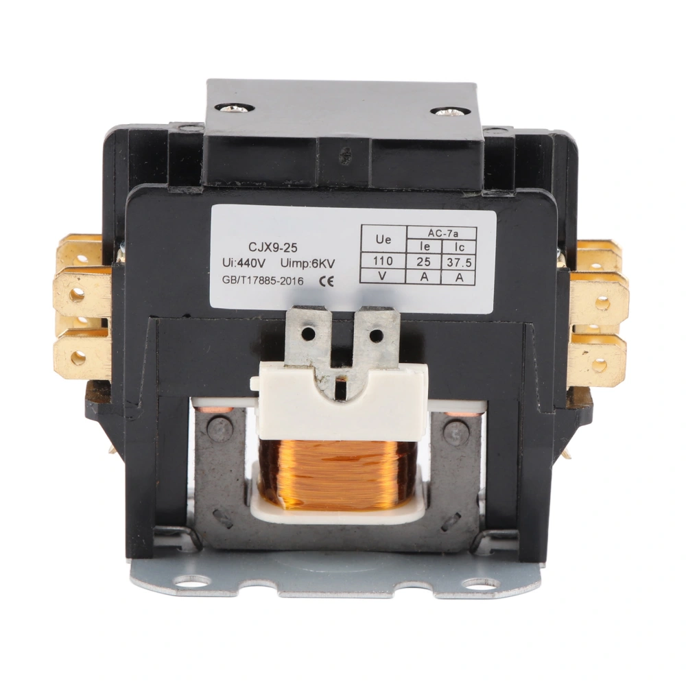 AC Contactor CJX9 25 2P Silver Alloy Contact Flame Retardant PP Shell 25A Air Conditioner AC Contactor 110V