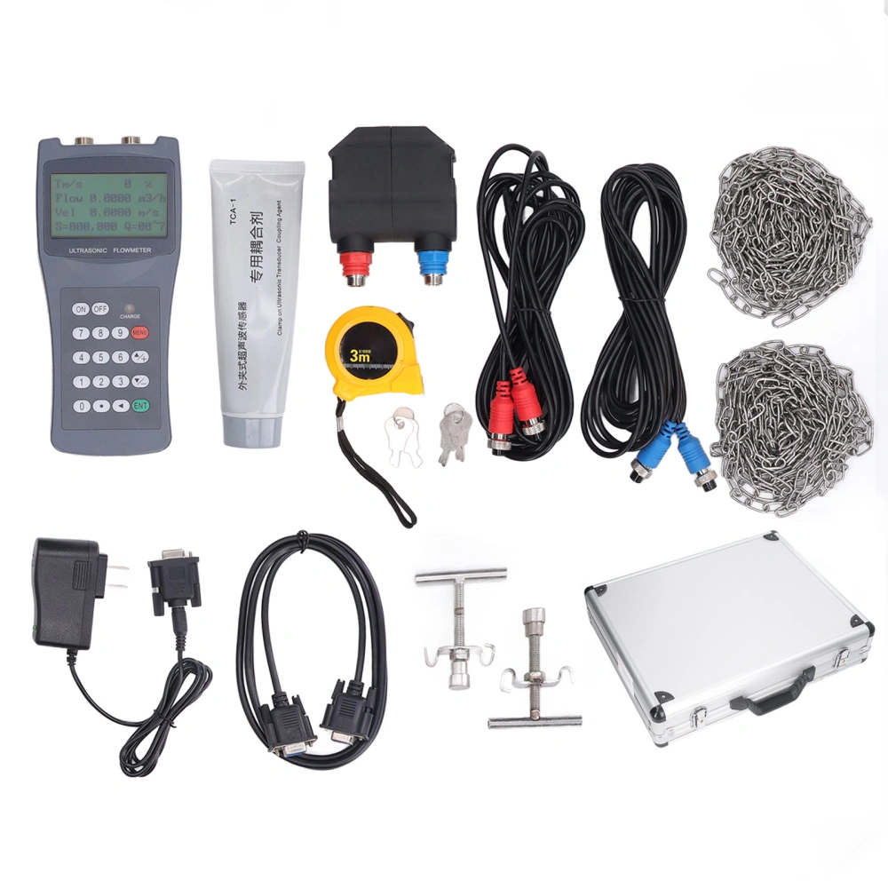 Handheld Ultrasonic Flow Meter Portable Clamp On Flowmeter with Large Probe