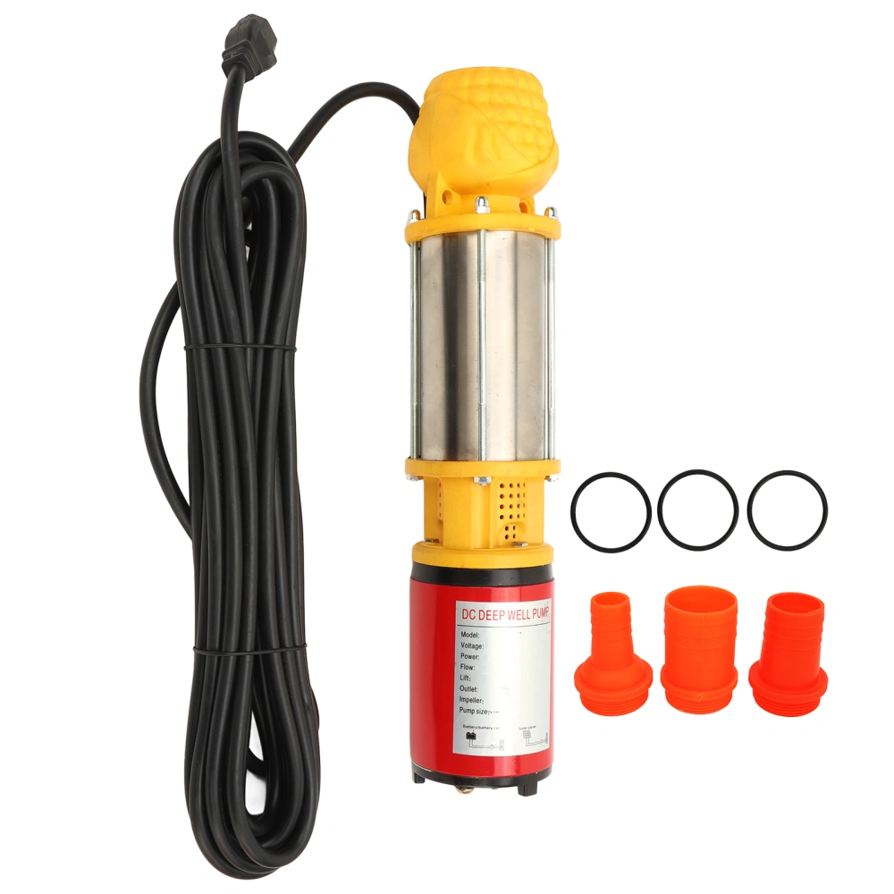 DC Deep Well Pump 400W 18m Lift 6m³/h Large Flow Solar Submersible Deep Well Pump with 1in 1.5in 2in Outlet Joint DC48V