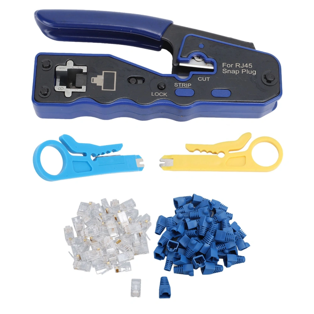 Pass Through Ethernet Crimper RJ45 CAT6 Through Hole Pass Through Crimper Cutter Kit