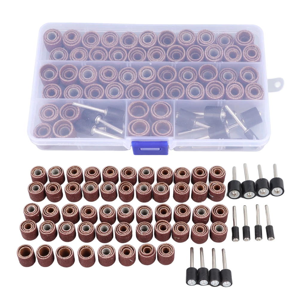 168Pcs Nail Sanding Drum Kit with 12 Mandrels Sander Drum Mandrels Set for Salon Woodworking