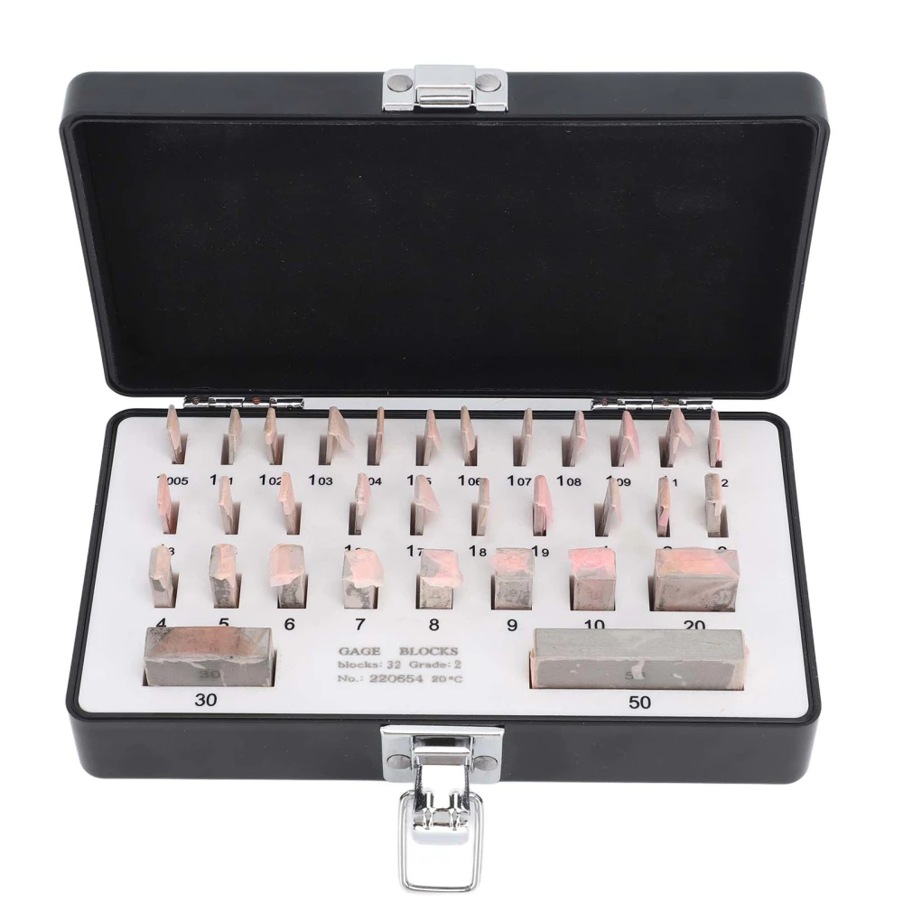 32Pcs Gauge Block Set Steel High Accuracy Portable Gauge Measuring Block Kit with Case