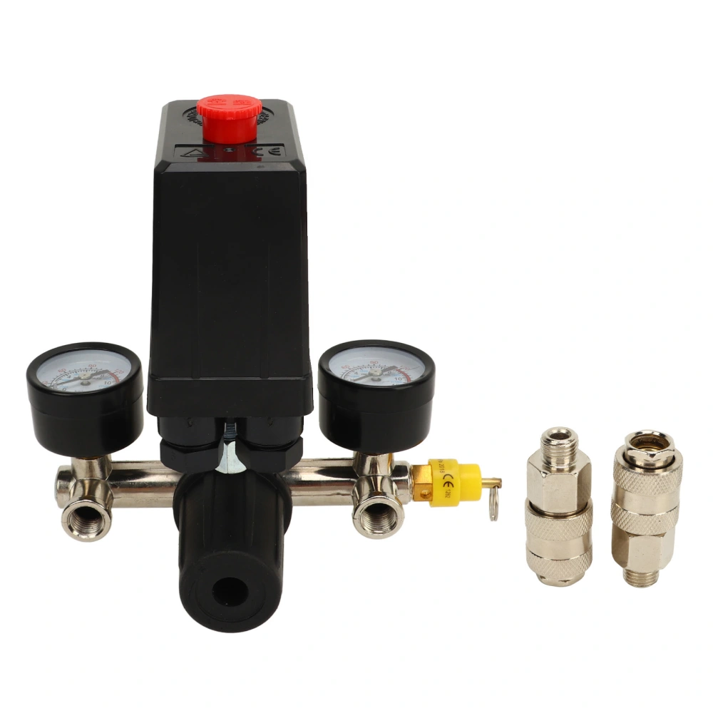 Air Compressor Pressure Switch 0 To 180PSI Style 3 in 1 Pressure Control Valve with Gauge Quick Connector