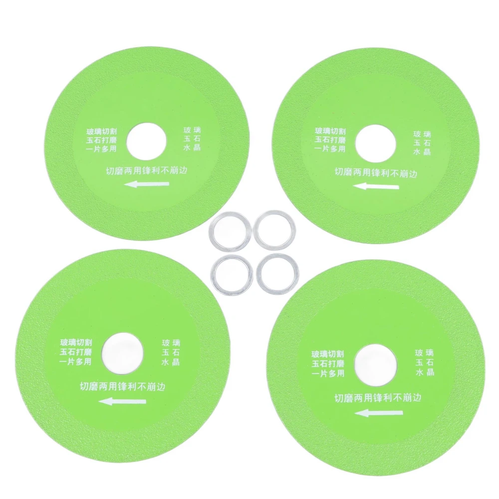 4 Pieces Glass Cutting Discs Thin Saw Blade Wheel for Ceramic Jadestone Wine Bottle 10cm Diameter Green