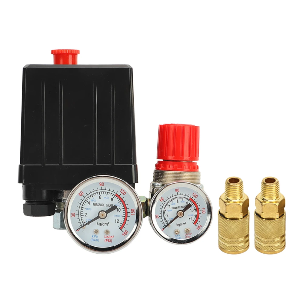 Automatic Pressure Switch 3 in 1 Quick Connector Accurate Control Air Compressor Pressure Switch Control Valve 1/4in