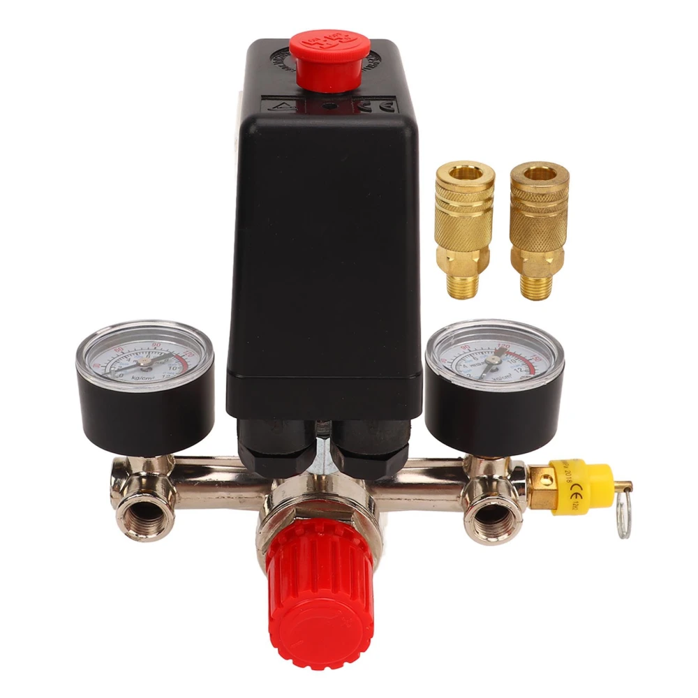 Air Compressor Pressure Switch Manifold Regulator Gauges Automatic Control Valve 0‑12BAR 0‑180PSI