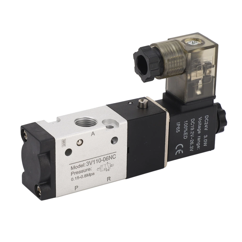 Pneumatic Solenoid Valve Electric Air Switch 1/8in NPT 2 Position 3 Way DC 24V for Control