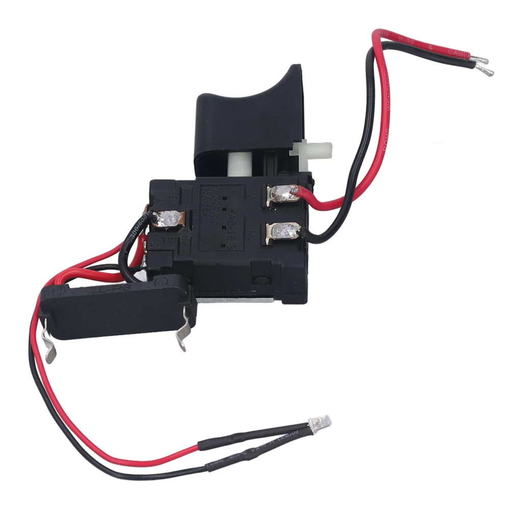 Drill Trigger Switch Speed Control Switch CW CCW Reversible with Light 7.2‑24V DC 16A for Replacement