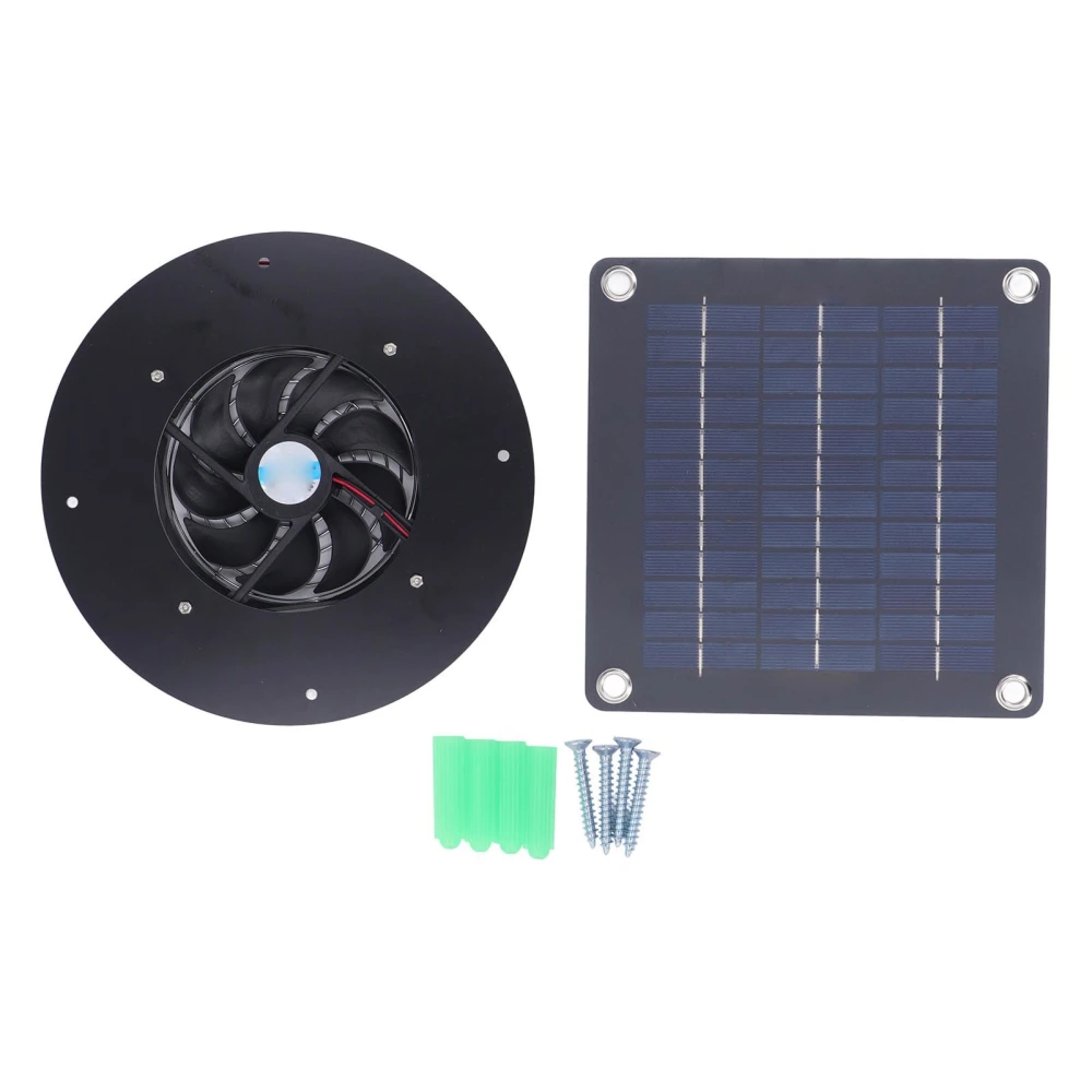 Solar Panel Fan Exhaust Air Ventilation Heat Dissipation Fan Tool for Greenhouse Shed 50W