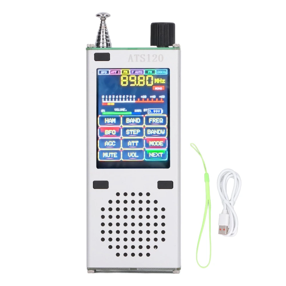 Full Band Receiver Worldband Radio Frequency 2.4in TFT Touch Screen Bluetooth Wireless SSB FM 64‑108MHz RDS AM LSB USB