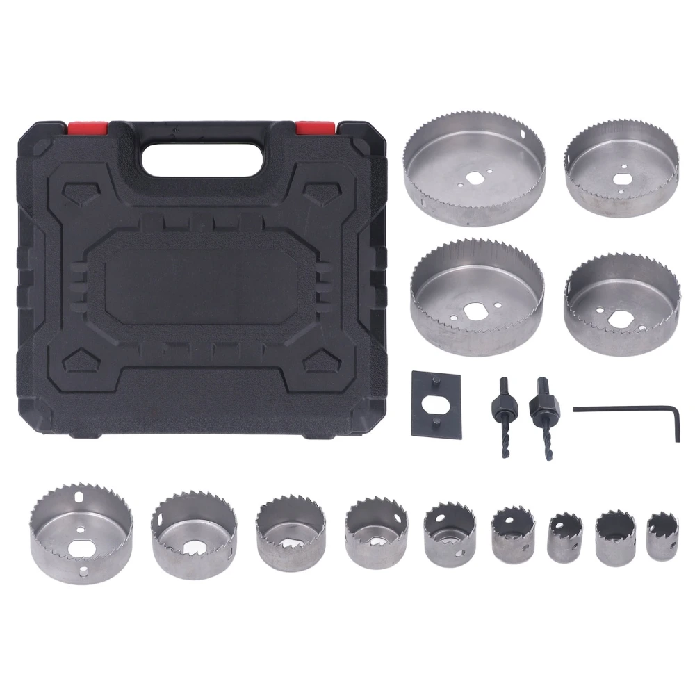 17Pcs Hole Saw Kit Incisive Teeth Stable Fast Cutting Multifunctional Hole Cutter for Woodworking